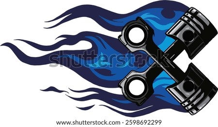 The engine's pure piston is accompanied by a blue burning flame
