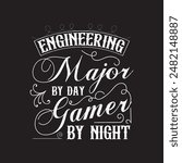 Enginnering major civil engineer tshirt. Engineers quote typography shirt design with grunge effect.