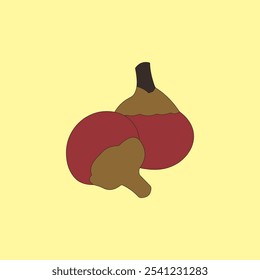 Ilustração do vetor de frutas de Engkalak sobre fundo amarelo. Frutos sazonais únicos