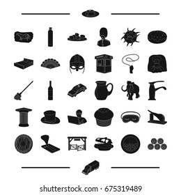 England, antiquity, alcohol and other web icon in black style.cleanliness, travel, America icons in set collection.