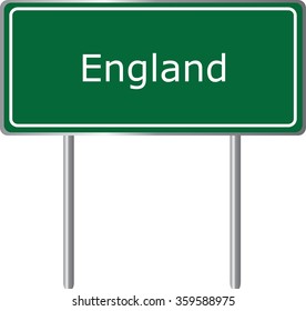 England , Arkansas , road sign green vector illustration, road table, USA city