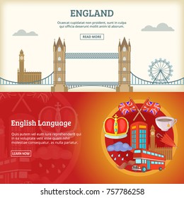 England banner or poster set vector illustration for any design