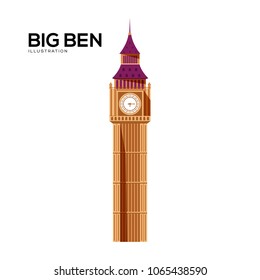 England big ben tower vector illustration symbol object. Flat icon style concept design