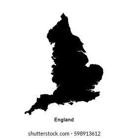 England black map,border with name of country