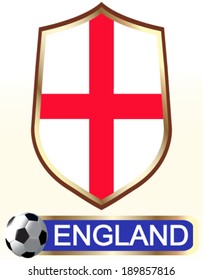 England; Blazon with flag - vector illustration.