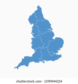 England Blue Map On White Background England Modern Icon Map England Simple Vector illustration EPS10