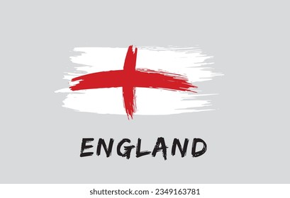 England brush painted national country flag Painted texture white background National day or Independence day design for celebration Vector illustration