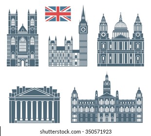 England buildings logo. Abstract Englandbuildings on white background. EPS 10. Vector illustration

