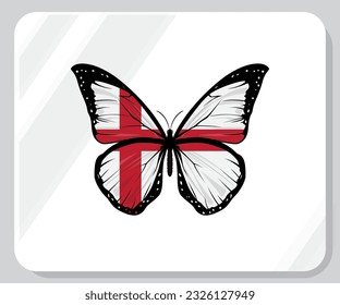 England Butterfly Flag Pride Icon
