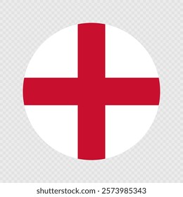 England circle flag. Vector illustration.