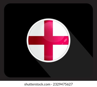 England Circle Glossy Pride Flag Symbol
