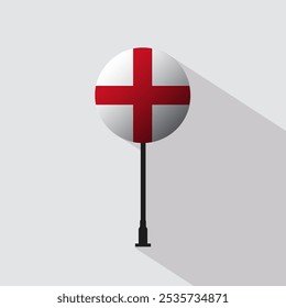 England Circle Sign Flag Vector Illustration