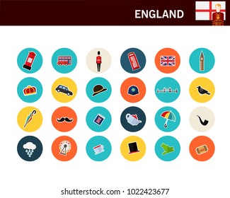 England concept flat icons