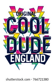 england cool dude,t-shirt print poster vector illustration