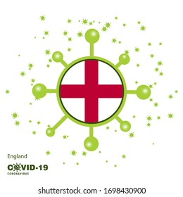 England Coronavius Flag Awareness Background. Stay home, Stay Healthy. Take care of your own health. Pray for Country