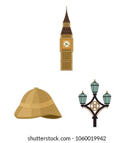England country cartoon icons in set collection for design.Travel and attractions vector symbol stock web illustration.