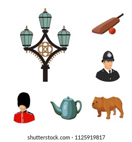 England country cartoon icons in set collection for design.Travel and attractions vector symbol stock web illustration.