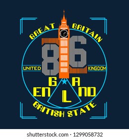 England design vector typography artistic theme,trendy apparel printing,art concept,illustration