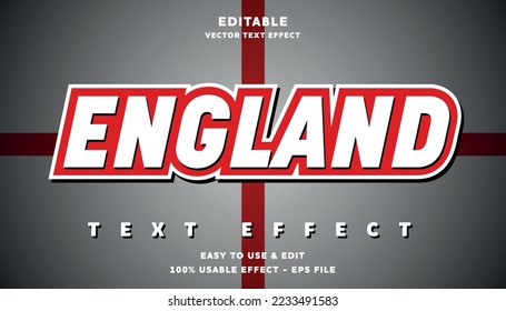 england editable text effect with modern and simple style, usable for logo or campaign title