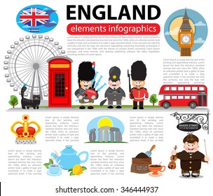 England elements infographics