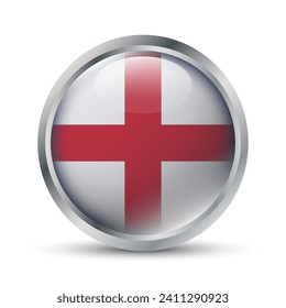 England Flag 3D Badge Illustration