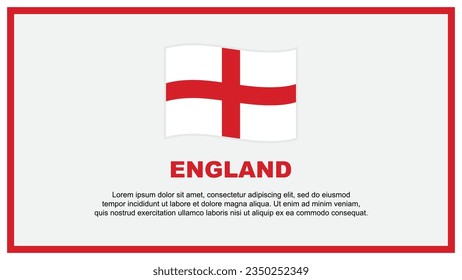Plantilla de diseño de fondo de resumen de la bandera de Inglaterra. Banner del Día de la Independencia de Inglaterra Ilustración de vectores de medios sociales. Banner de Inglaterra