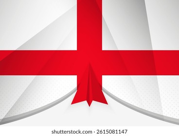 England Flag with Abstract Paper Airplane Design, National Flag in a geometric folded paper style. Vector illustration.