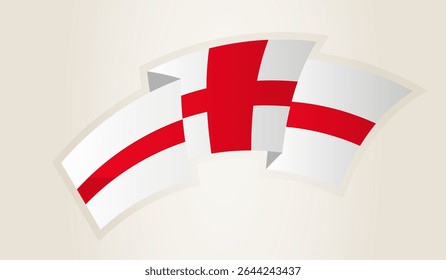 England Flag in Abstract Ribbon Shape, National Symbol of the England. This vector is ideal for use in national events, Independence Day, international sports competitions.
