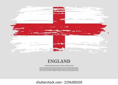 England flag with brush stroke effect and information text poster, vector