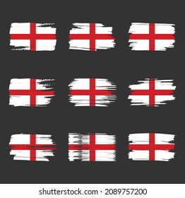 Pinceladas de pincel de bandera de Inglaterra pintadas 