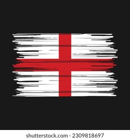 England Flag Brush Vector Illustration
