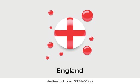 England flag bubble circle round shape icon colorful vector illustration