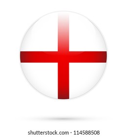 England flag button isolated on white