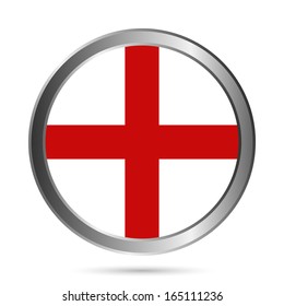 England flag button on a white background. Vector illustration.