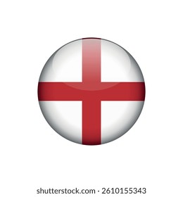 England Flag Circle Button Vector Template
