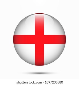England flag circle shape button vector illustration