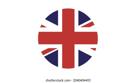 England flag circle, vector image and icon