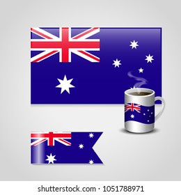 England flag in different design and a cup 