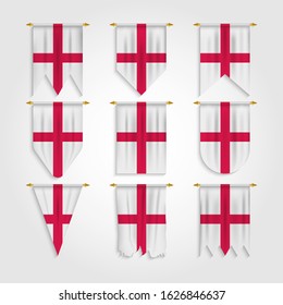 England Flag in Different shapes, Flag of England in Various Shapes