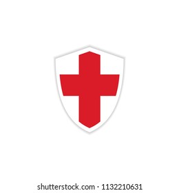 England Flag Emblem Vector Template Design Illustration