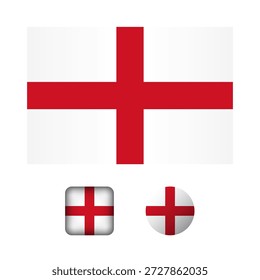England Flag Flat Icons Collection