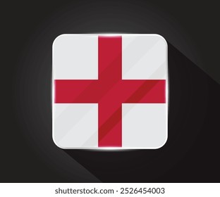 England flag glossy square icon illustration 