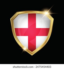 England Flag Golden Shield Logo