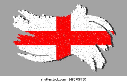 England flag grunge, England flag with shadow on isolated background, vector illustration
