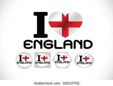 England Flag with heart