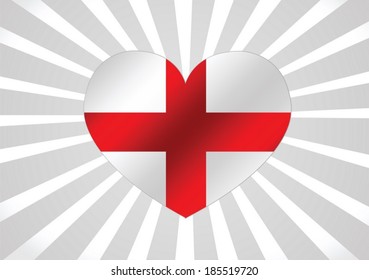 England Flag with heart