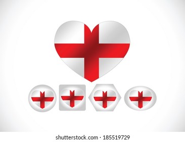 England Flag with heart