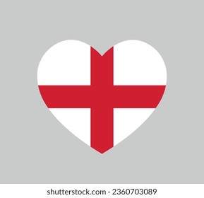 England Flag Herzform Vektorsymbol