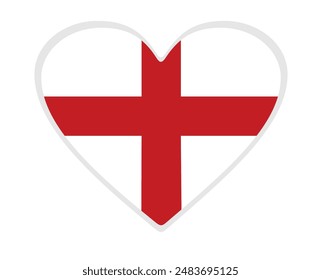 England flag heart shaped. vector