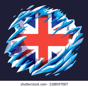 England flag and ice vector print